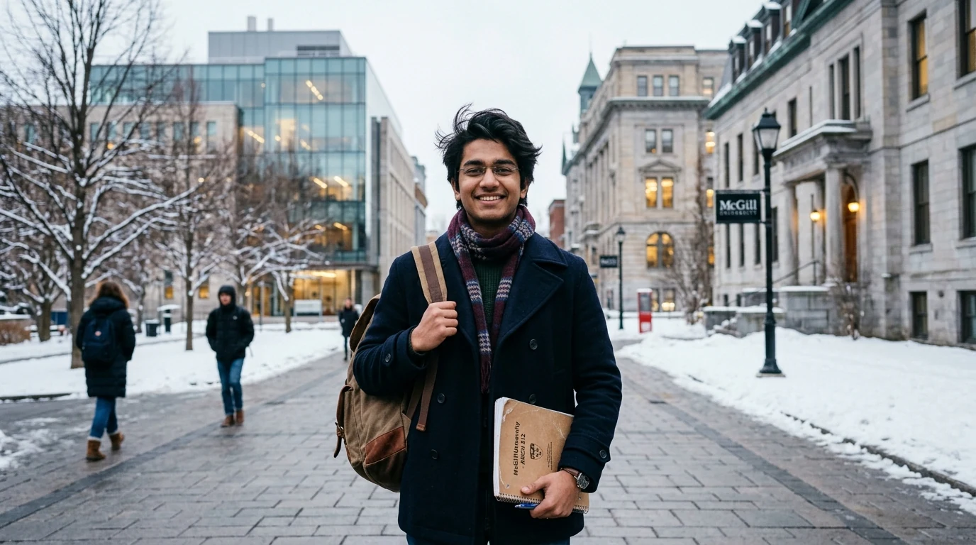 Canada University Student in Winter